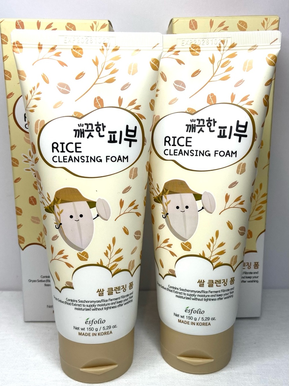 1 ESFOLIO Rice Cleansing Foam – Cream Rice Gentle Face Cleanser